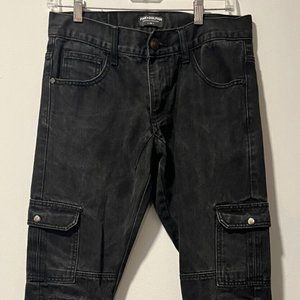 Pink + Dolphin Jeans Fade Black Color Size 28 Mens Zip Pockets Adult Clean